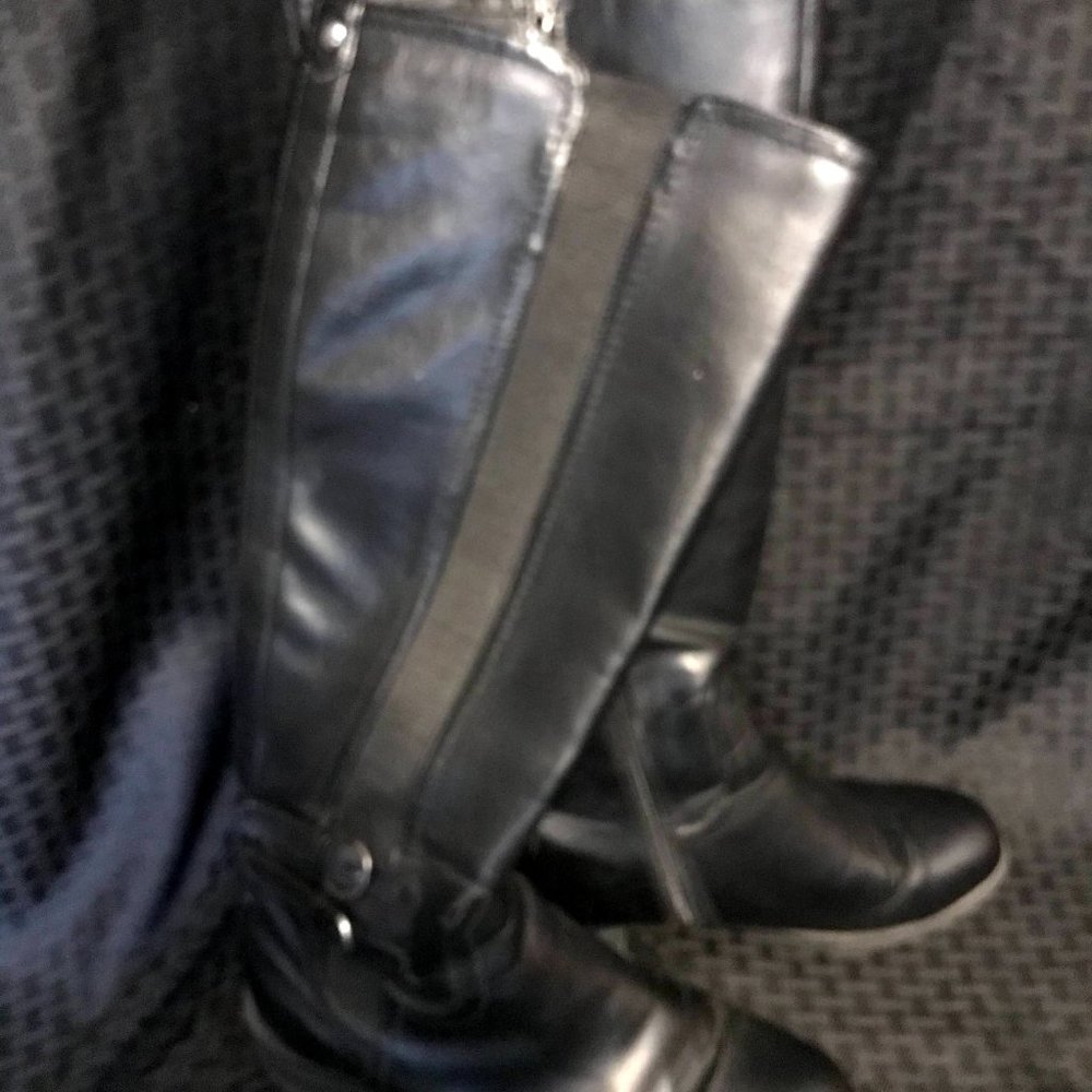 Black knee high riding boots
